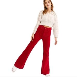 Free People - Rolla's East Coast Flare Scarlet Corduroy Size 30 NWT